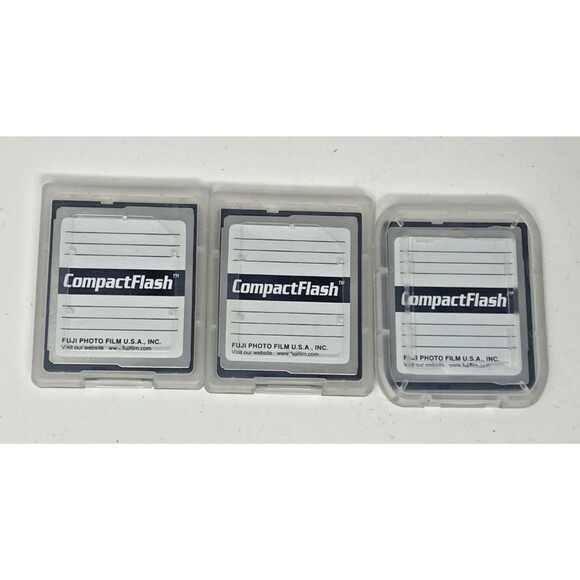 Lot of (3) Fujifilm 32MB Compact Flash Memory Card for Digital Cameras etc. NEW - Picture 2 of 2